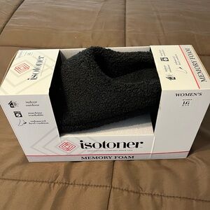 NWT! Isotoner Black Comfort Slippers